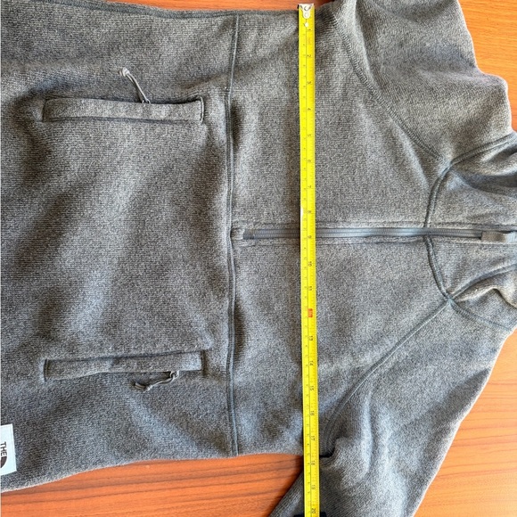 North Face Crescent Pullover Top Fleece Zip Jacket Hoody - Color: Taupe Green - Picture 9 of 9